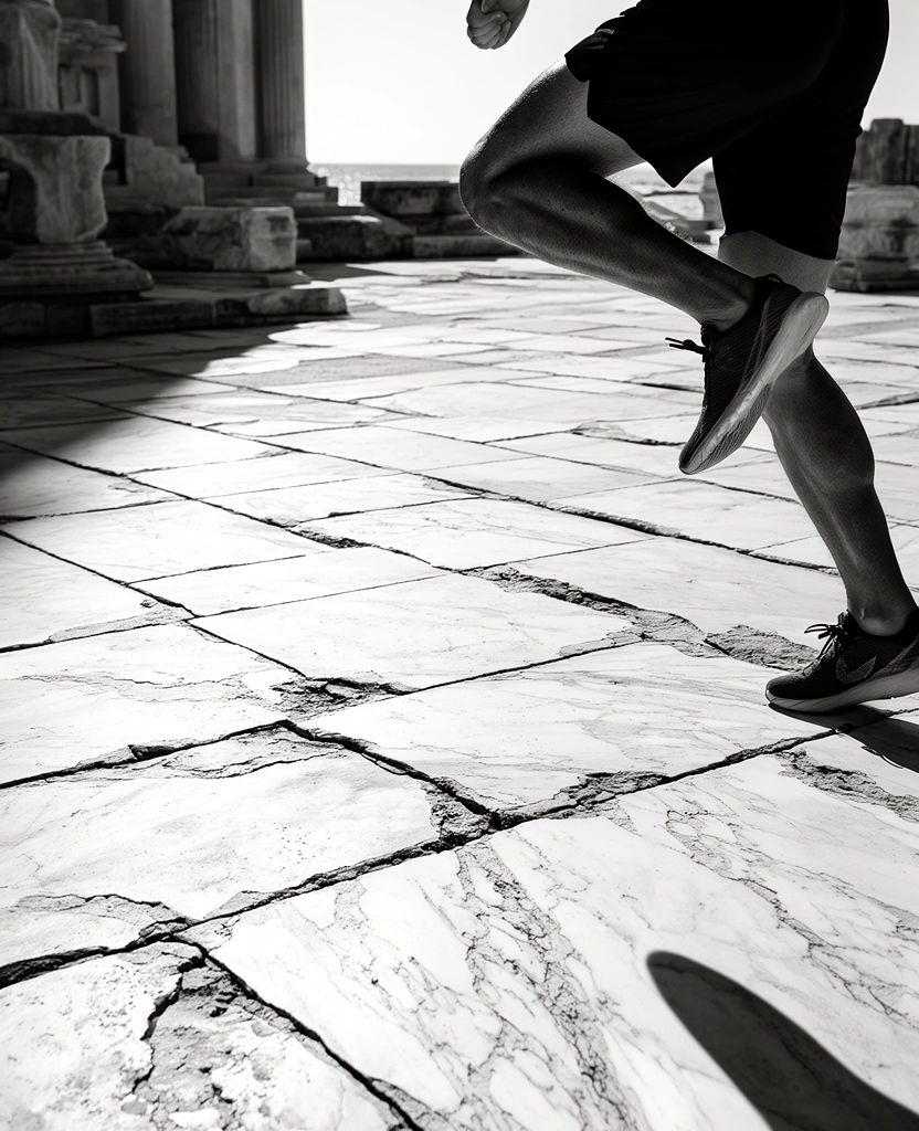 Textured stone pathway in Greece