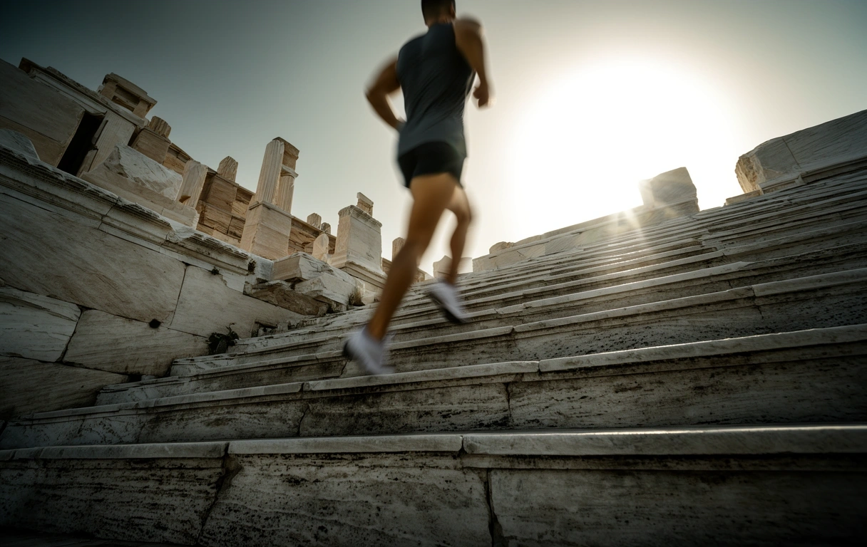 Stone staircase in Thessaloniki